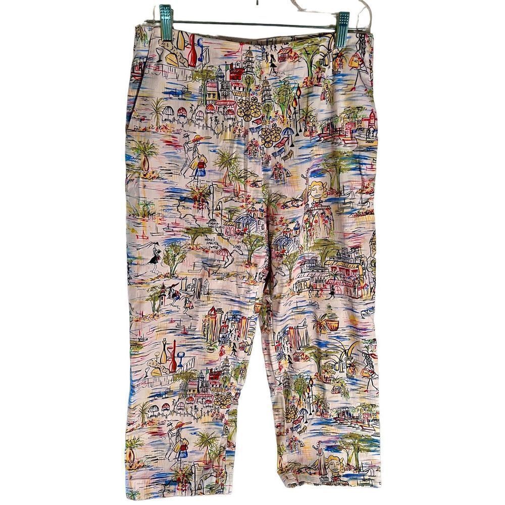Exofficio Travel Pattern Pant Womens Size 10 Vacation World Travel Coastal